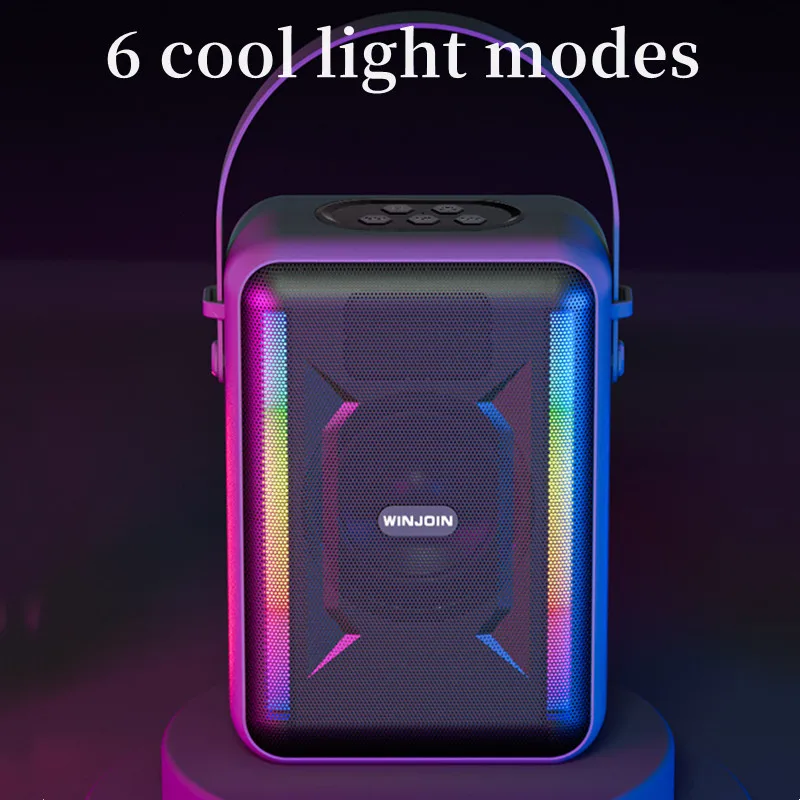 

Портативная колонка caixa de som, Bluetooth 5,1, FM-радио, колонка с RGB-подсветильник кой, стерео музыкальный центр, квадратный танцевальный бумбокс