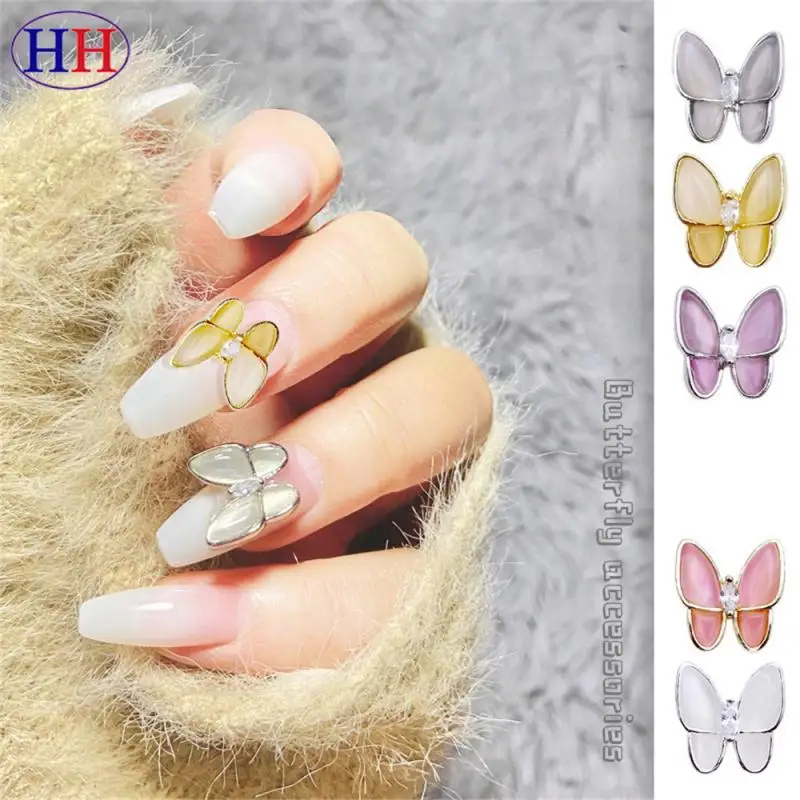 Ювелирные изделия из сплава с цирконами в форме бабочки для ногтей сумке розовое