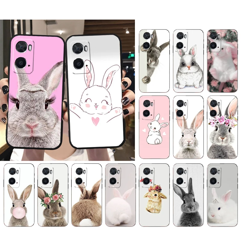 

Cartoon Cute Baby Rabbit Phone Case for OPPO A77 A57 A57S A78 A96 A91 A54 A74 A94 A73 A52 A53A53S A15 A16 A17 Funda
