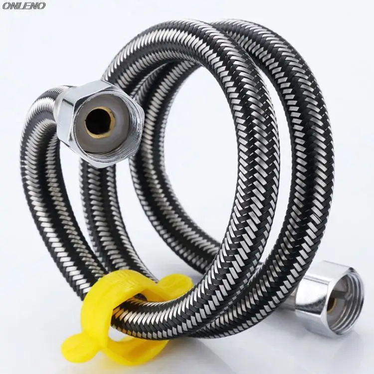 

Stainless Steel Silver Black Woven Water Hose Water Inlet Hose Water Heater Water Pipe Toilet Connection Inlet Pipe Shower Hose