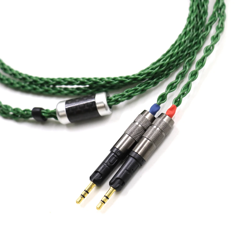 New Green HIFI 3.5/4.4mm Stereo 8 Cores 7N OCC Silver Plated R70X Headphone Upgrade Cable for ATH-R70X R70X R70X5 headphones enlarge