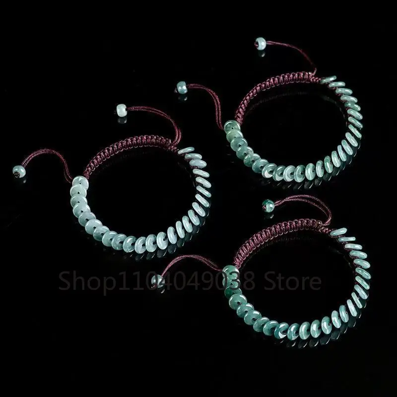Высококачественные Натуральные товары A Jadeite Blue Water Peace браслет с пряжкой ручной