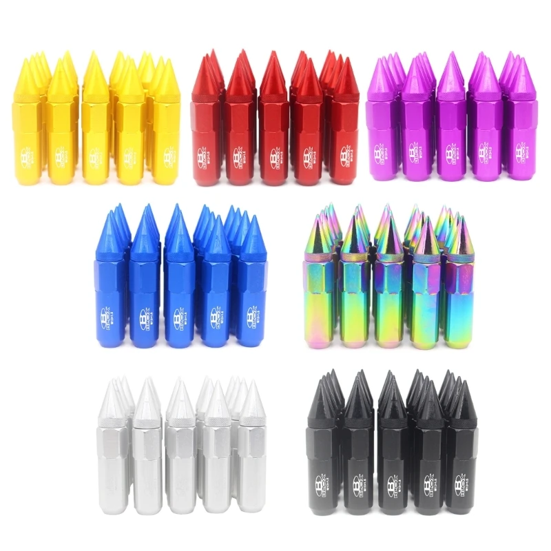 

20Pcs Racing- Style Extended Tuner Spike-Lug Nuts M12X1.25 / M12X1.5 Rims Aluminium Lug-Nut Wheel Accessories