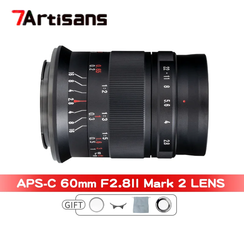 

7artisans 60mm F2.8 II MF APS-C Macro Lens For Sony E Nikon Z Fuji XF Canon EF-M Canon RF M4/3 Leica L mount