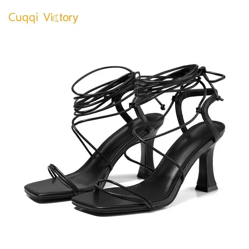 Sexy New Red Black Gladiator Sandals Womens Shoes Super High Heels Summer Women Sandals Sexy Shoes Casual Ankle Strap