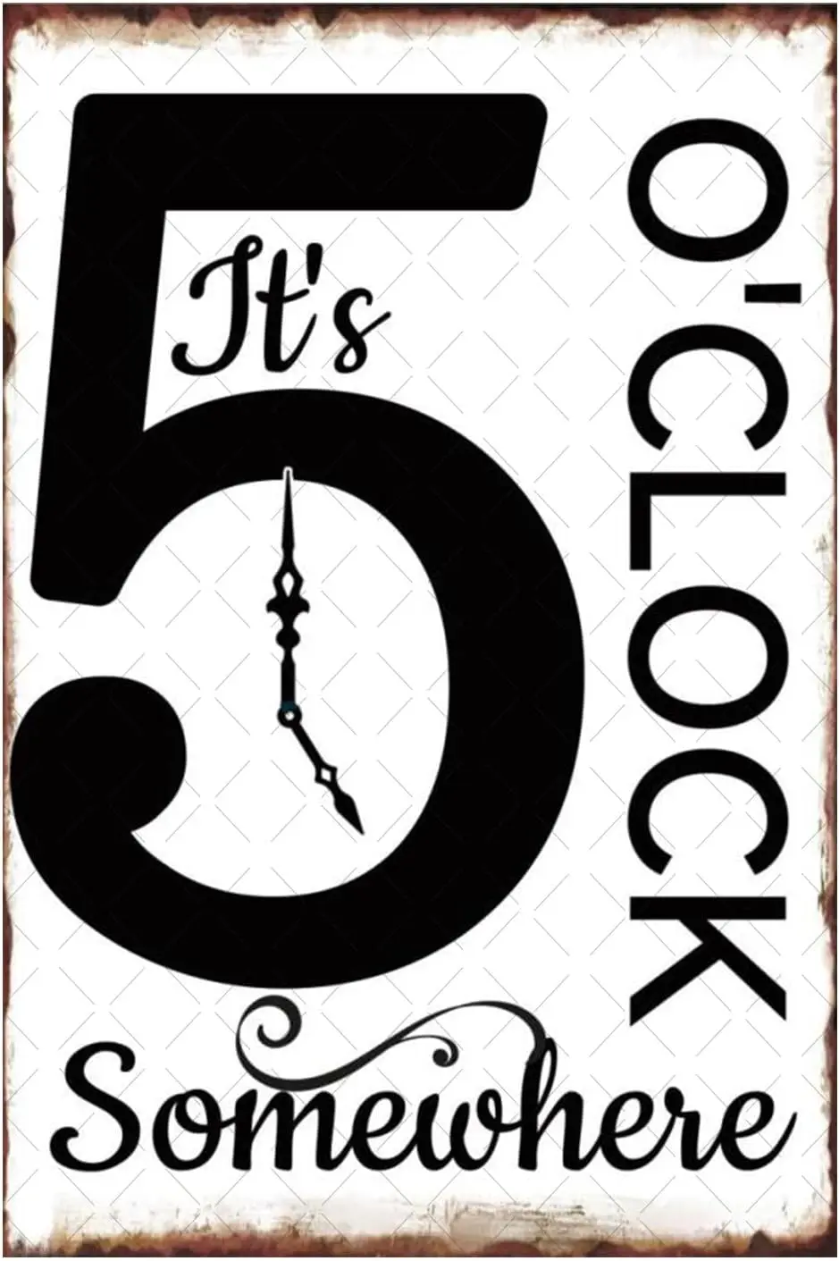 t's 5 Oɼlock Somewhere Metl Tn Sgn Funny Br Sgns Vntge ccessores Gfts For Men Decor Grge Pub Mn Cve 8x12 nch
