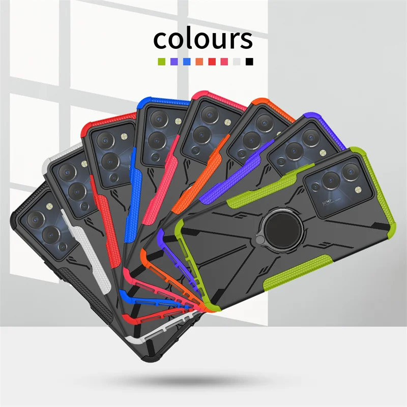 For Infinix Note 12 G96 Case Cover For Infinix Note 12 G96 Cover Coque Finger Ring Armor Shockproof Protective Phone Bumper