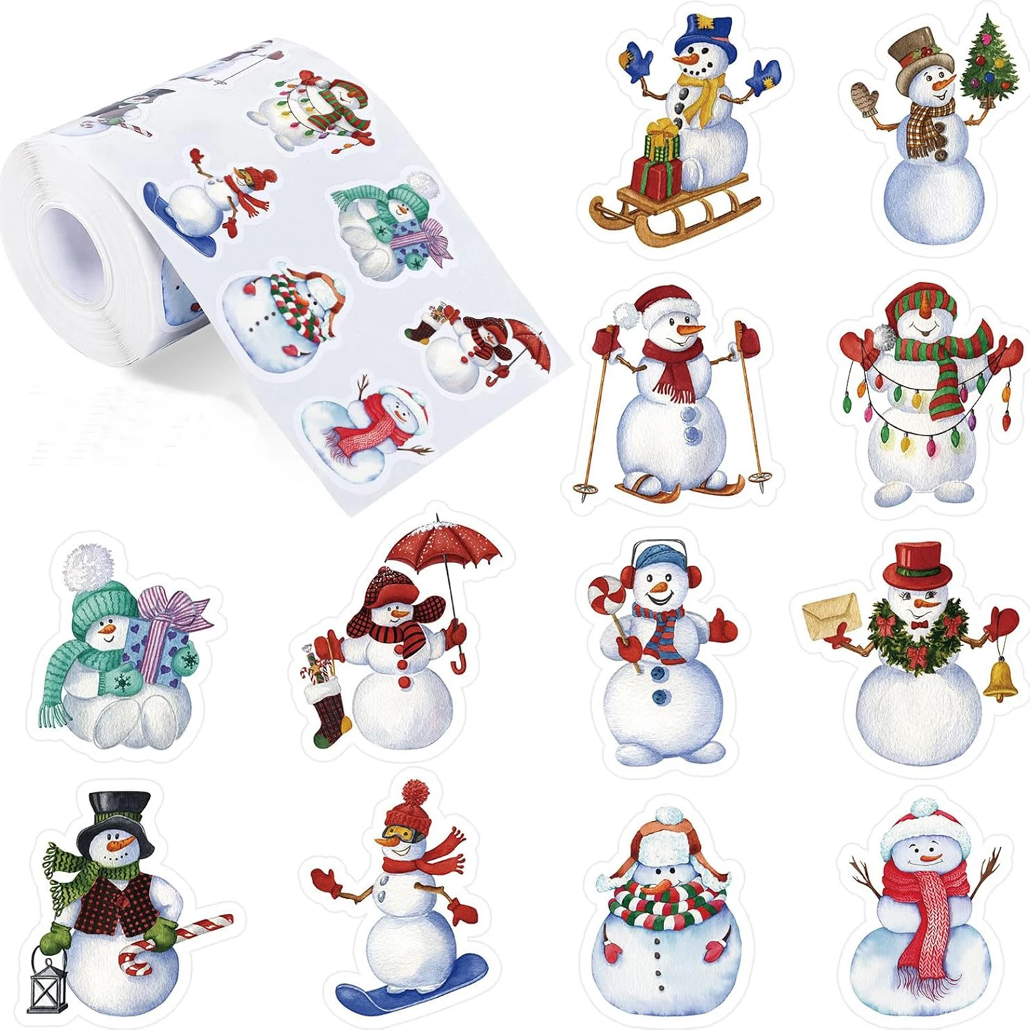 

Рождественские наклейки со снеговиком