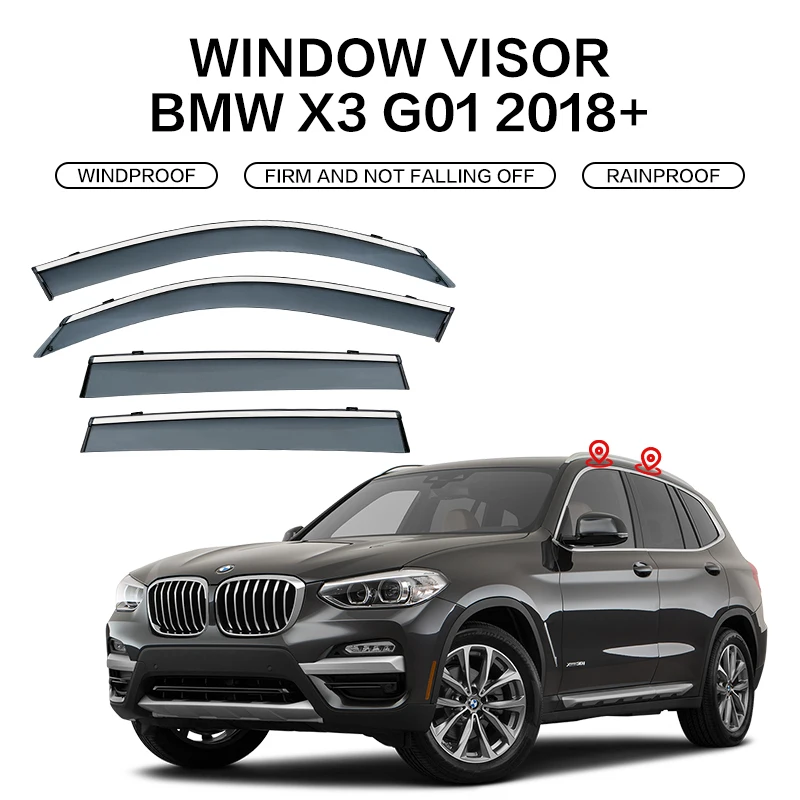 

Оконный козырек для BMW X3 E83 F25 F25 2003-2022, Автомобильный Дверной козырек, погодные экраны, защитные стекла