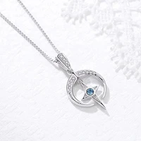 exquisite fashion constellation moon zircon cross pendant clavicle chain necklace for women girl trendy lucky amulet jewelry