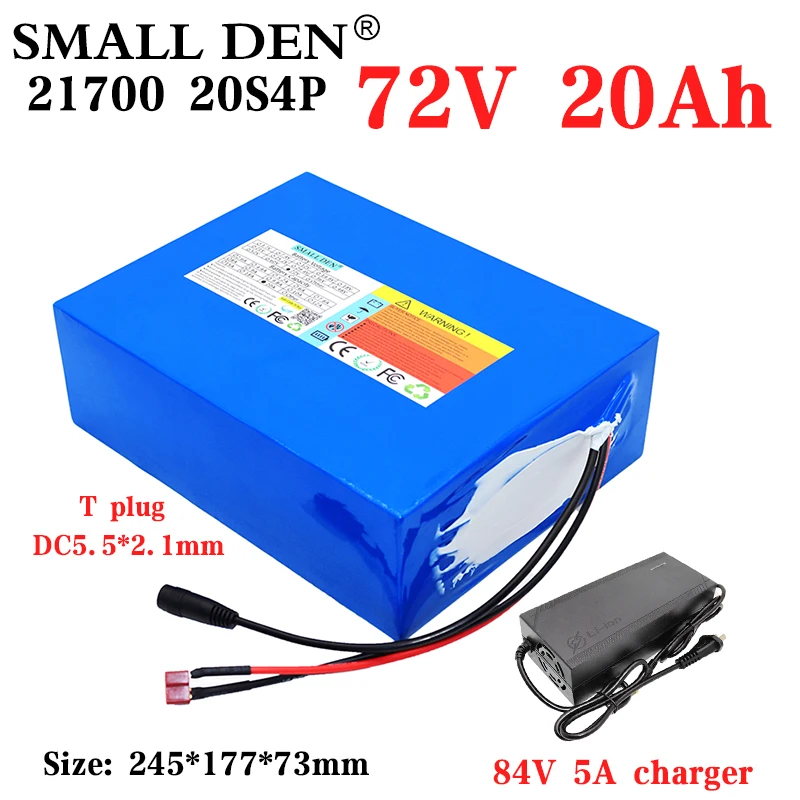 72V 20Ah 21700 lithium battery pack 20S4P 3000W High Power ebike battery 84V Electric bicycle Scooter Motorcycle BMS +5A charger