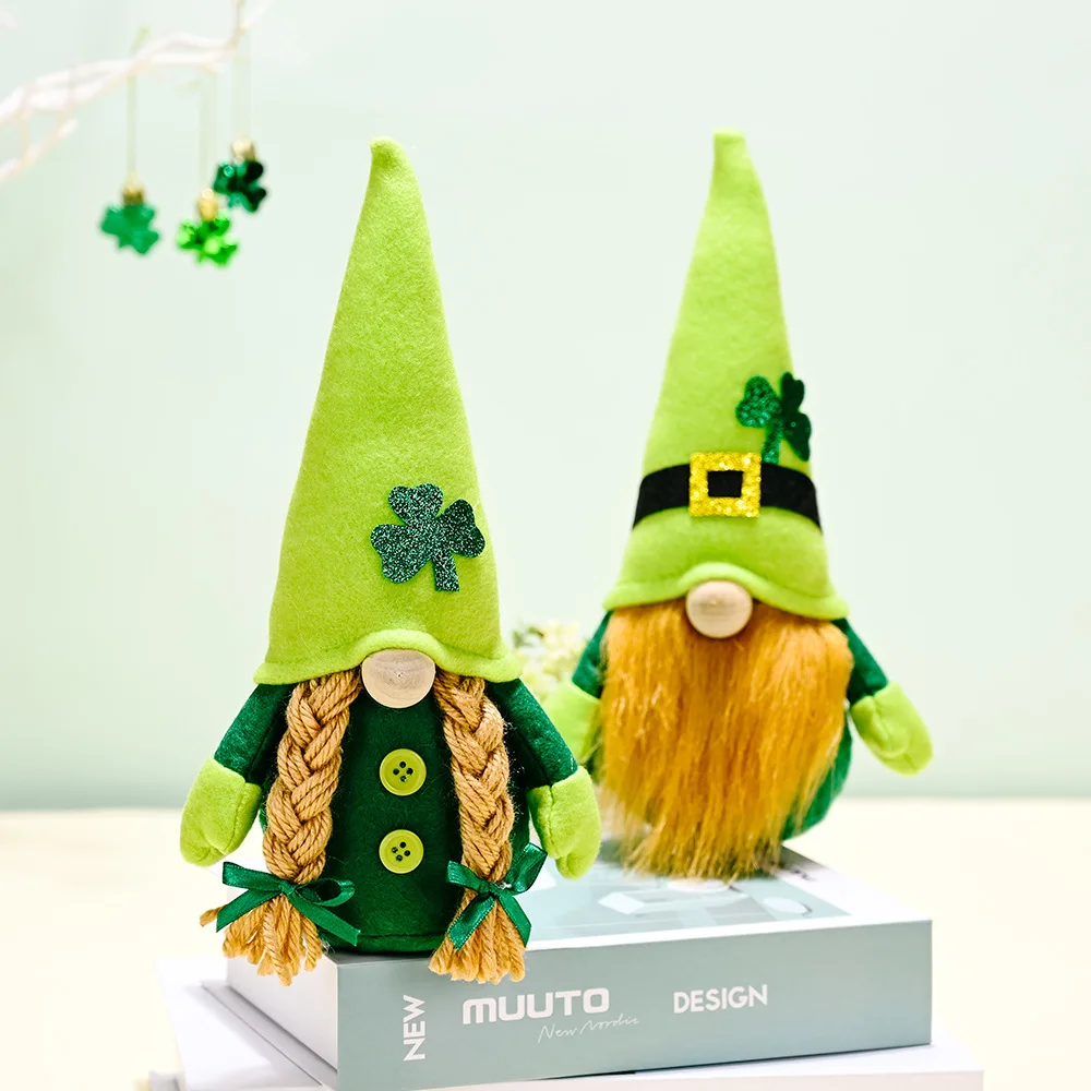 Home Decoration Green Rudolph Doll St. Patrick's Day Decoration Irish Festival Decorative HOME Holiday Decorations Holiday GifT