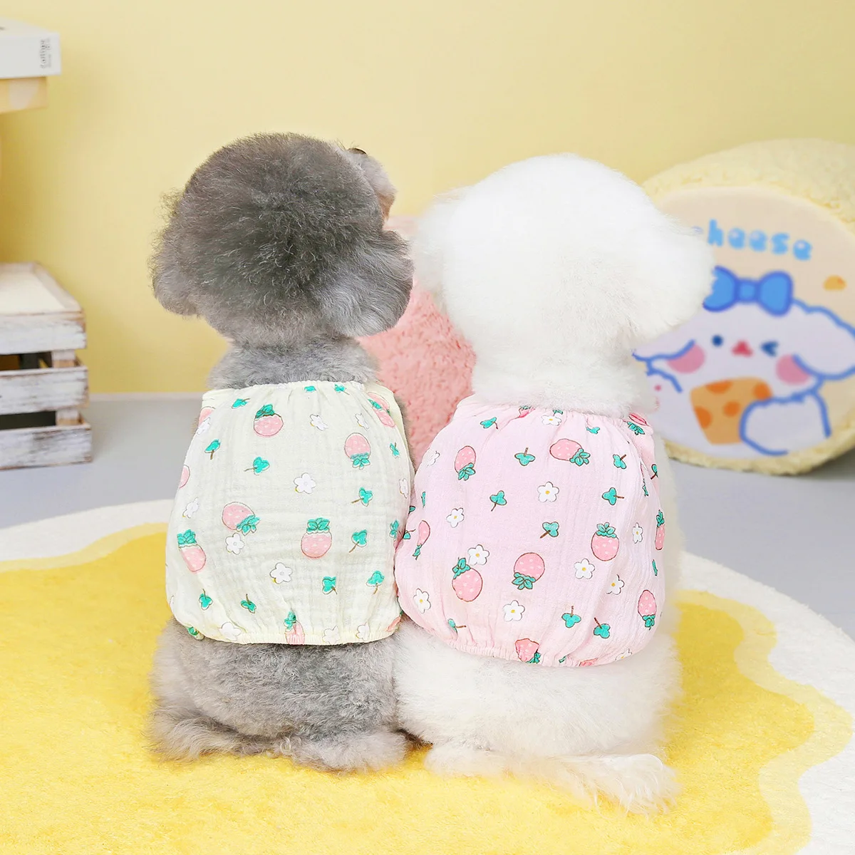 

Spring/summer 2023 New Cotton Pet Clothing Dog Clothes Teddy Schnauzer Bear Strawberry Sling. dachshund dashund dog roupasp