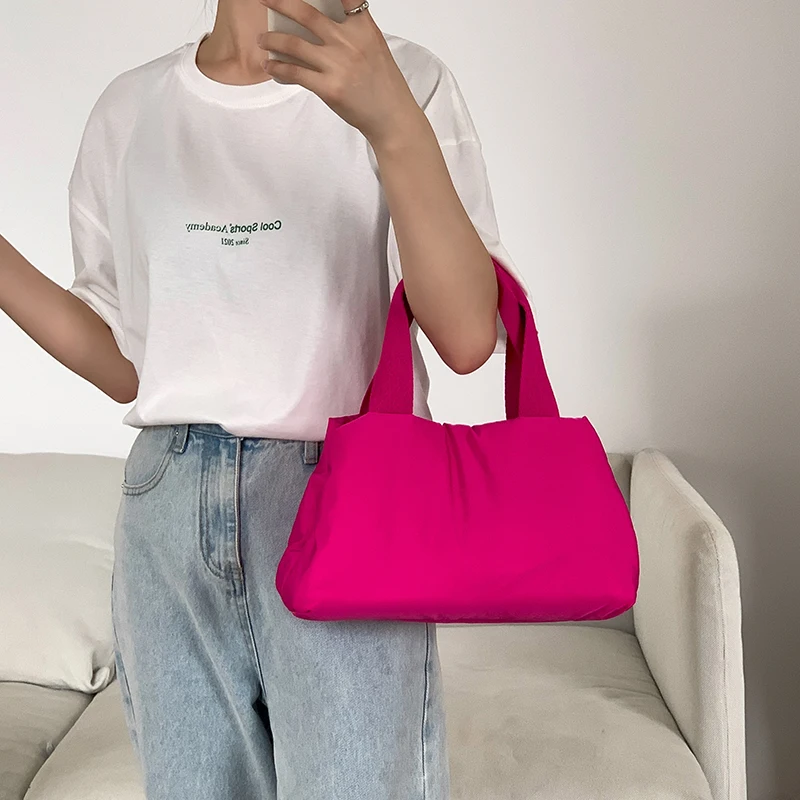 

Nylon Tote for Women Down Cotton Large Handbag Fashion Shoulder Bag Winter Top-Handle Bag Ladies Shopper Underarm Bags Purses