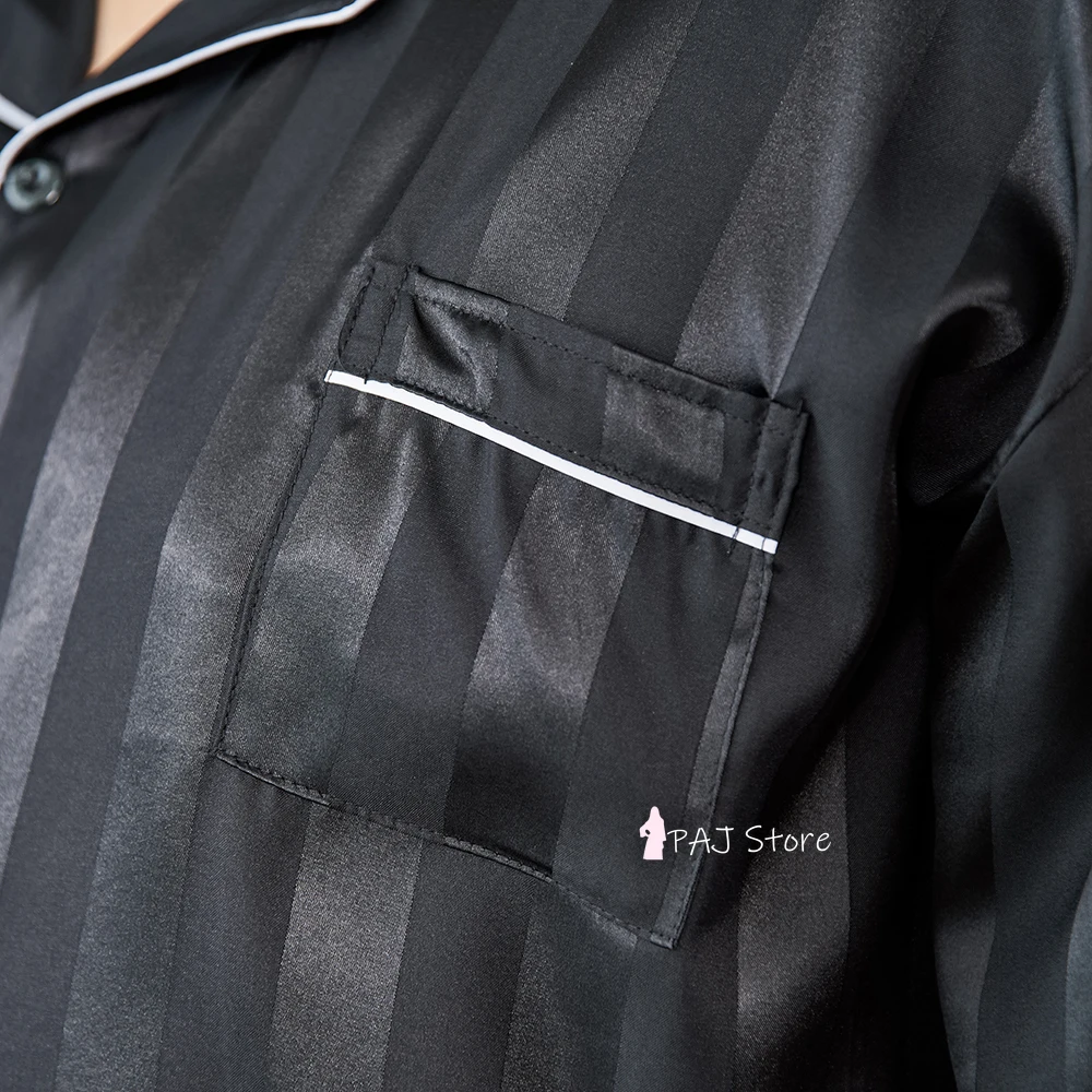 Men Pajamas Set Silk Satin Long Sleeve Autumn Sleepwear Homewear Men Home Suit Super Large Size 5XL-8XL Top Pyjamas Sleep Pijama