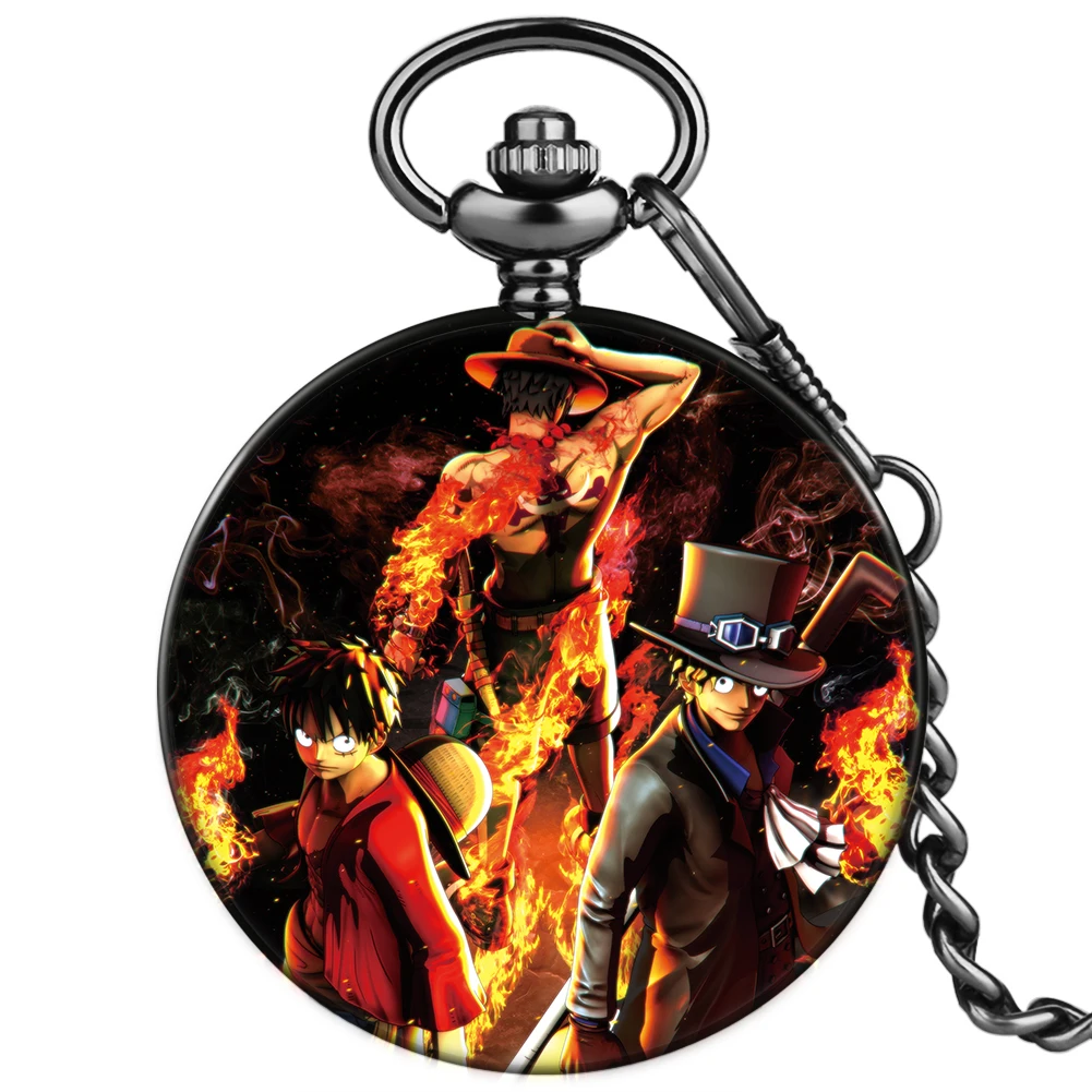 

2022 New Style Accept Customized Animation Character Patterns Cool Boy Creative Men Quartz Pocket Watch with Thick Chain Watches