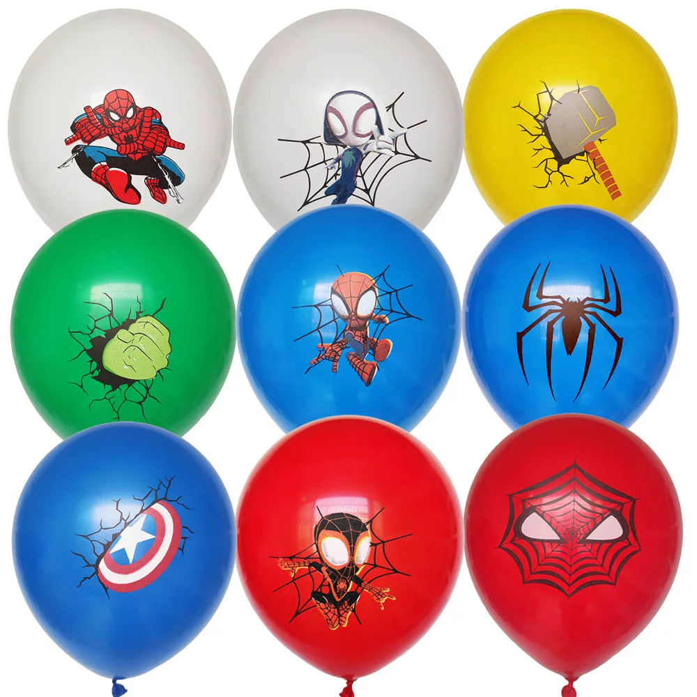

10pcs 12inch Spider Super Hero Latex Balloons Mavel Spiderman Theme Party Supplies Children Birthday Party Decoration Kids Gift