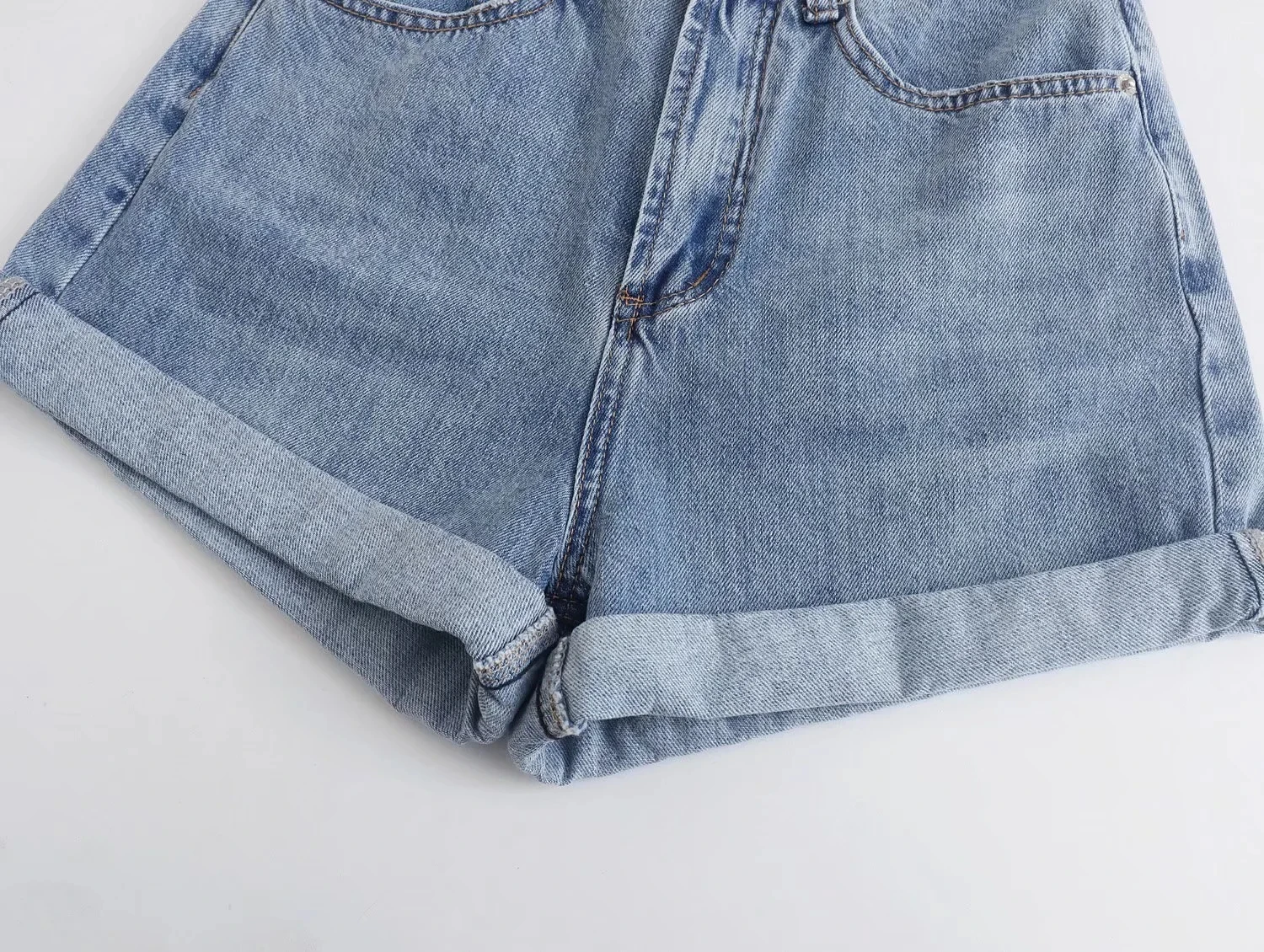 Maxdutti England Style High Street Vintage Mom Shorts Washed High Waist Bermuda Harem Denim Shorts Women