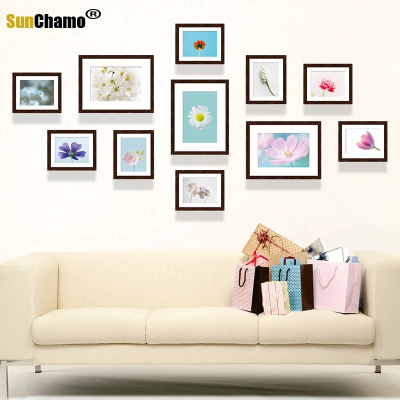 

2022 11pcs Combination Living Room Bedroom Study Wedding Dress Photo Frame Wall Flowers Those Flower New 135x70 Home Decoration