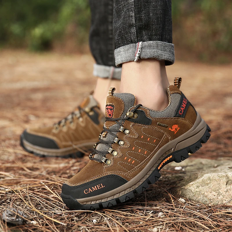 New Autumn And Winter Men's Outdoor Hiking  Breathable Anti-Skid And Wear-Resistant Mountain Climbing Motorcycle Shoes