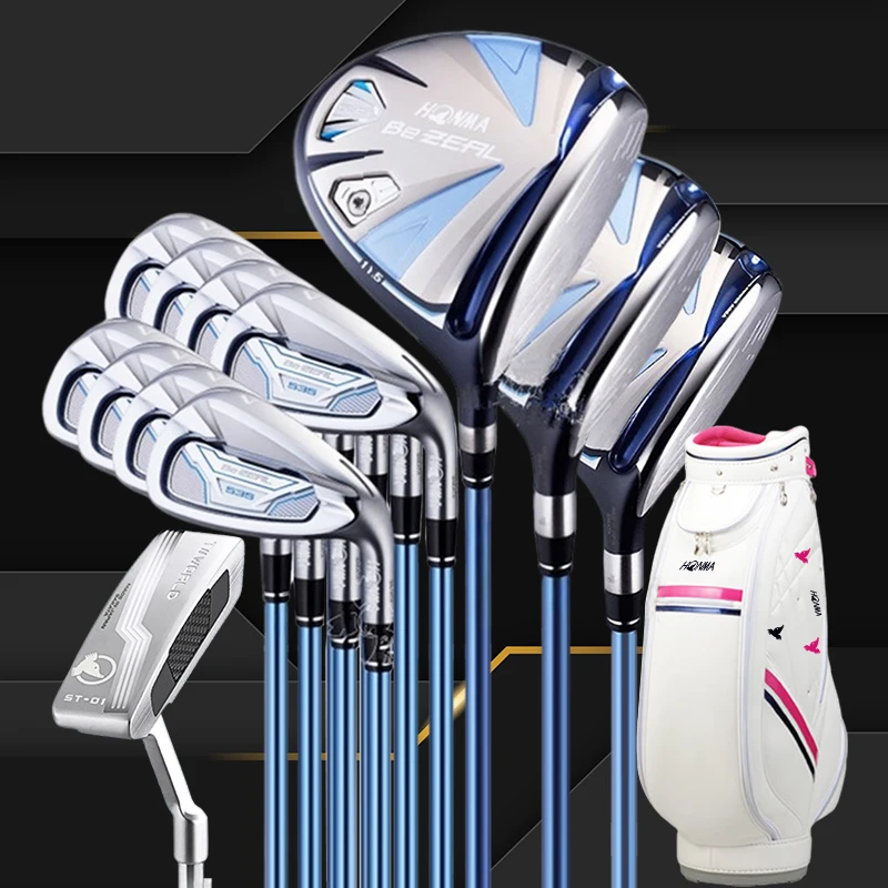 

New Honma 535 Women' s Golf Clubs Complete Set With Drivers + Fairway Woods+Putters +Bags For Beginner