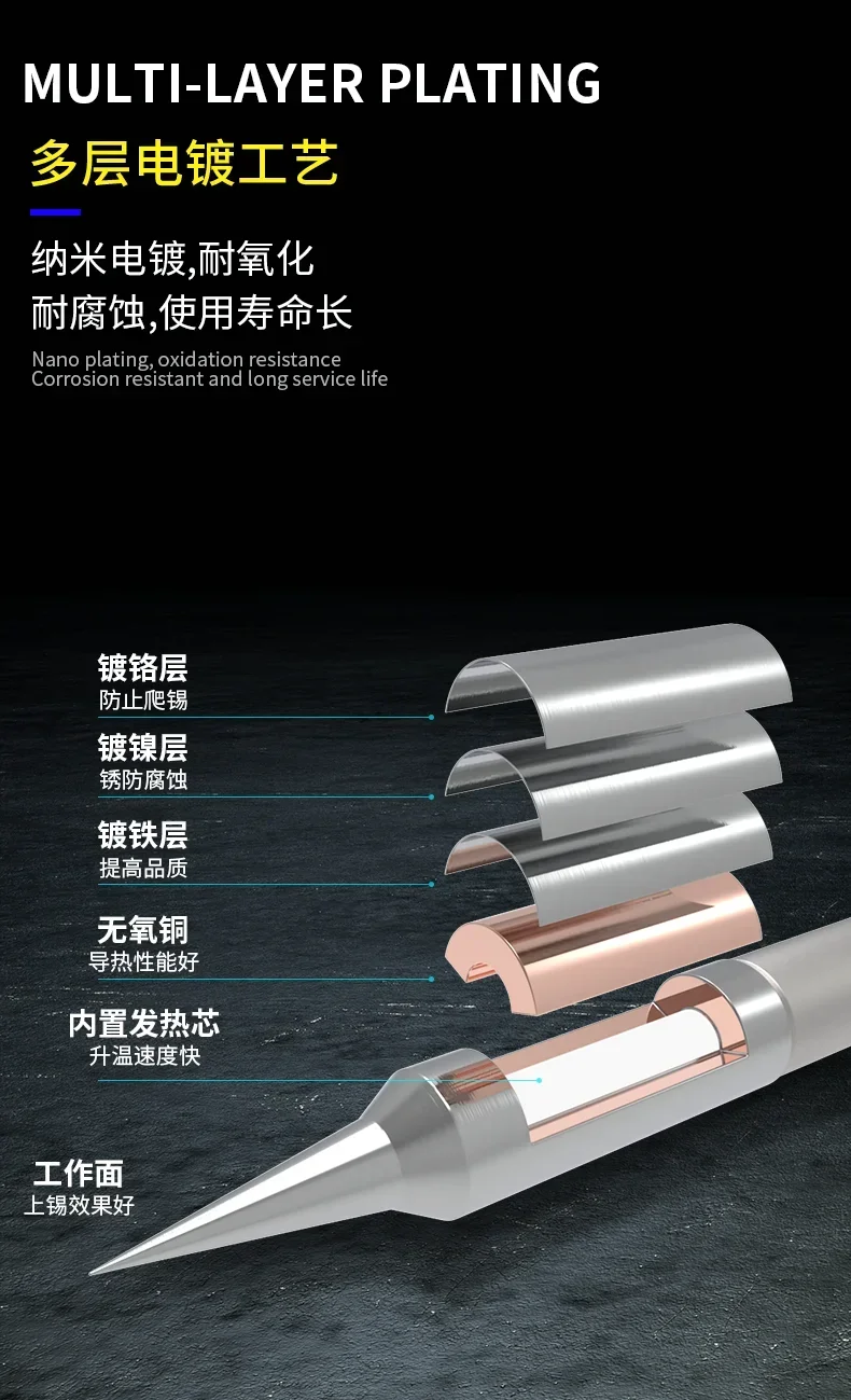 MECHANIC C210 бессвинцовые сварочные наконечники встроенная головка для паяльника SMD