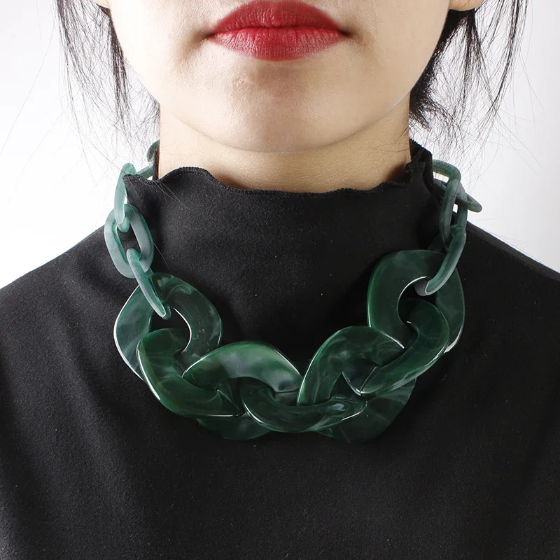 Новое богемное акриловое Большое Квадратное ожерелье с цепочкой для мужчин и