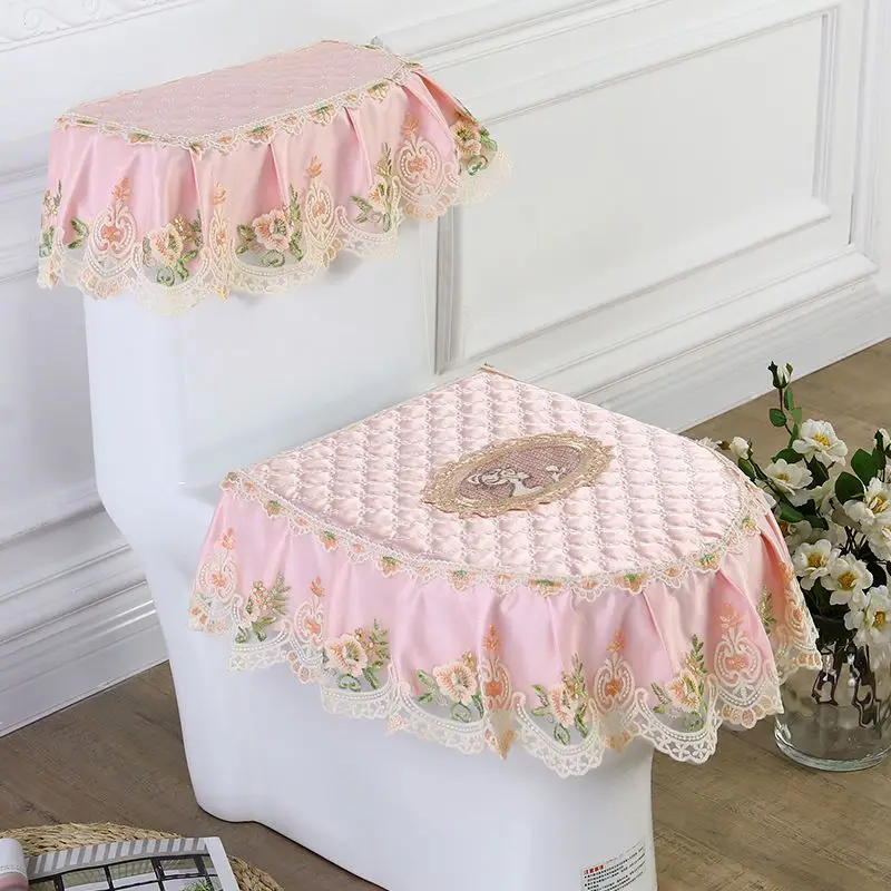 

New Toilet Mat 3 Piece Set Four Seasons Universal Zipper Double-Sided Fabric Toilet Seat Cover Bathroom Household Toilet Seat