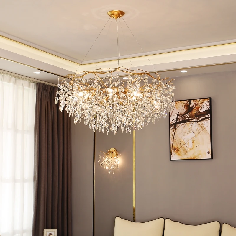 2022 New K9 Crystal Chandelier Modern Nordic Style LED Lamp Living Room Hotel Lobby Bedroom Restaurant Decor Light Luxurious