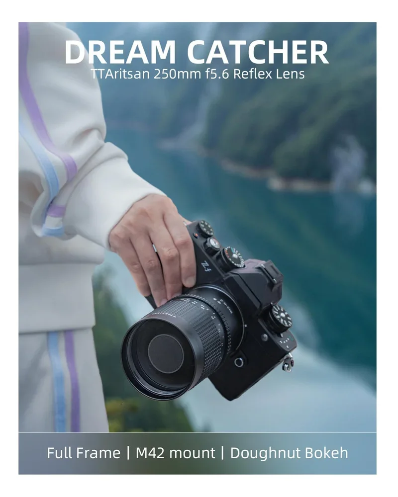 Полнокадровый рефлекторный объектив TTArtisan 250 мм F5.6 M42 совместимый с Sony A7C2 Fuji X-A10 Nikon