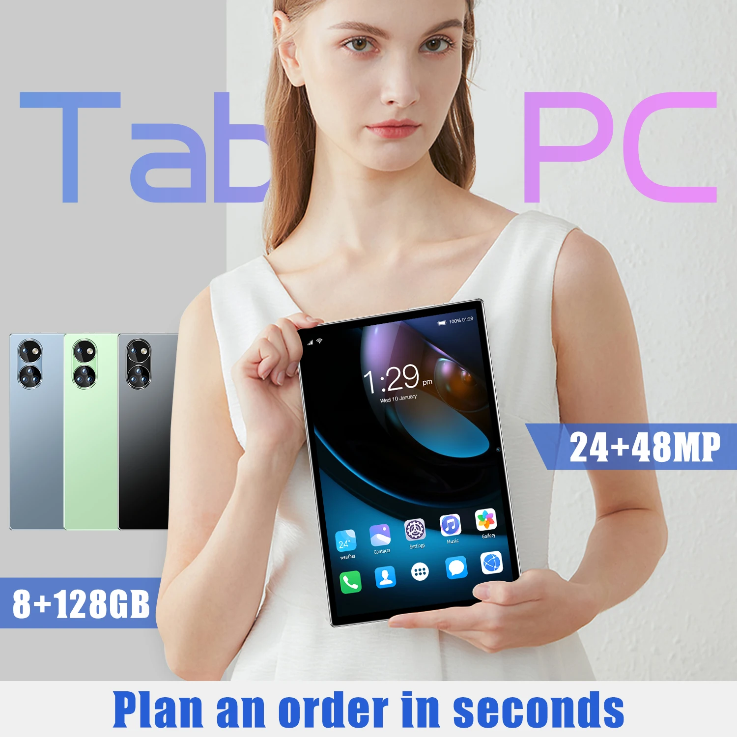 

Новинка 10,1 дюймовые Планшеты Android 12 WIFI 2K ЖК-экран Восьмиядерный процессор Snapdragon 8 Гб 128 Гб планшет Android