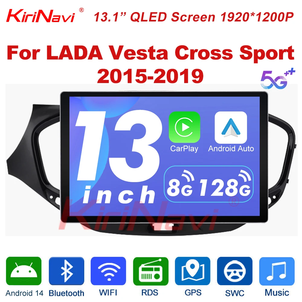 

Автомобильный стерео-радиоприемник 13,1 дюйма, GPS-навигация, Android 14 для LADA Vesta Cross Sport 2015 2019, видео, центральный мультимедийный DVD-плеер