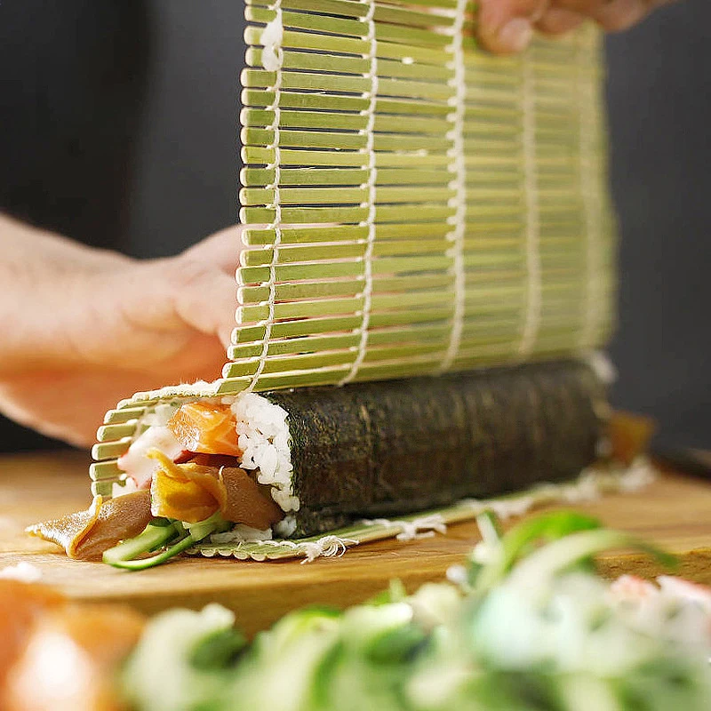 

Large Green Bamboo Kitchen Sushi Tool Bamboo Rolling Mat Diy Onigiri Rice Paddles Tools Bamboo Sushi Mat Sushi Roller