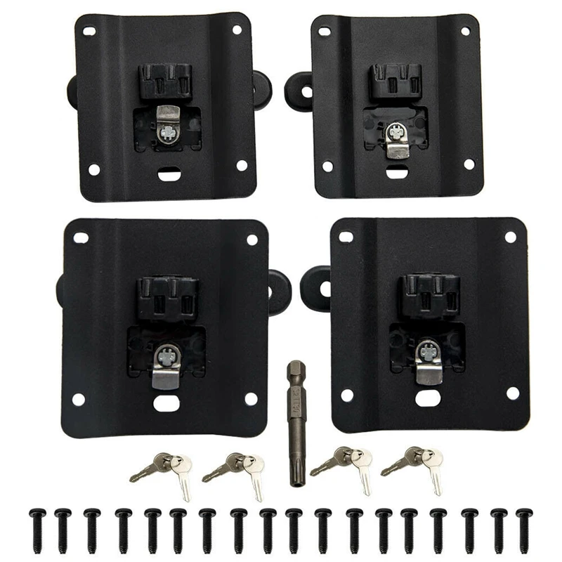 

Truck Bed Cleats Tie Down Anchors & Interface Plates Locking Set For Ford F150