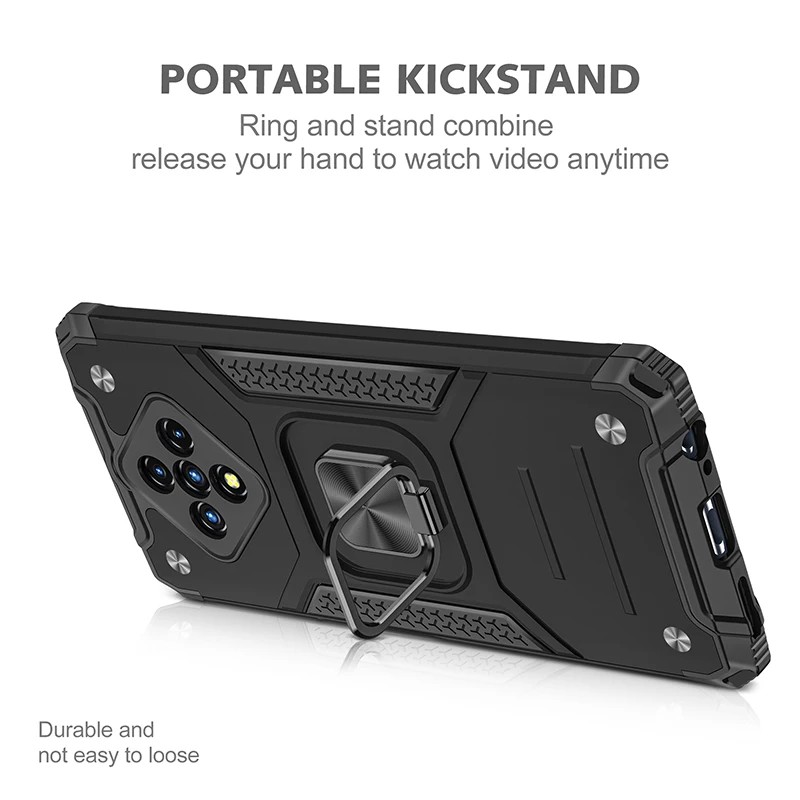 shockproof anti drop armor car holder phone case for infinix zero 8 smart 4 metal kickstand cover for hot 9 10 play note7 lite free global shipping