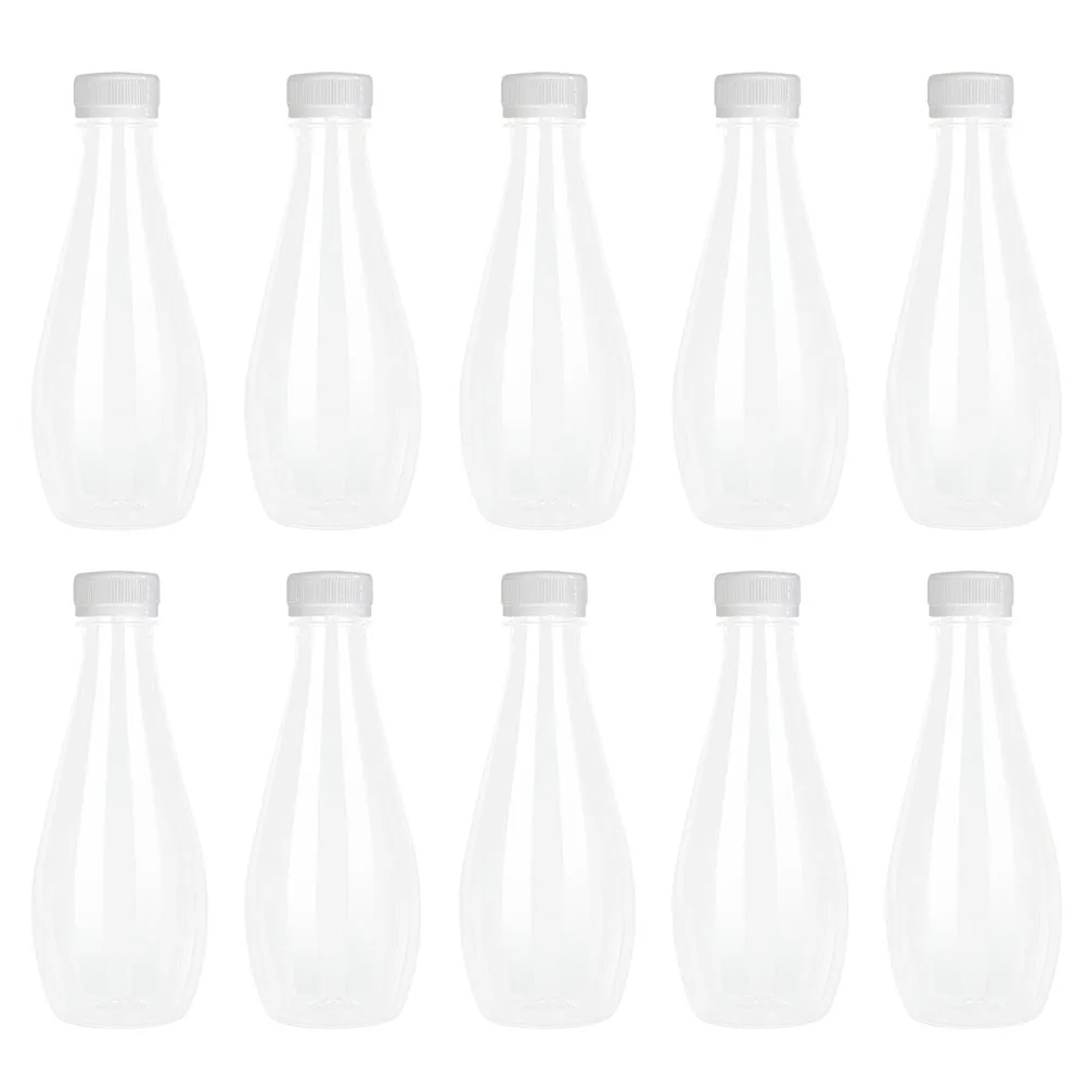 Juice Bottle With Milk Caps For Clear Plastic Juicing Contai