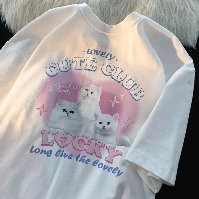 Футболка женская с коротким рукавом милая Повседневная рубашка в японском стиле