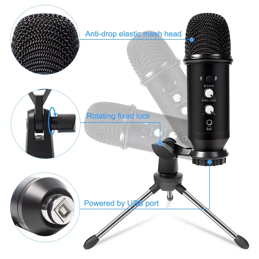 E21 Usb Gaming Microphone Condenser Microfone Streaming  Cardiod Microphone Plug And Play Mic For Youtube Popcast Chatting enlarge
