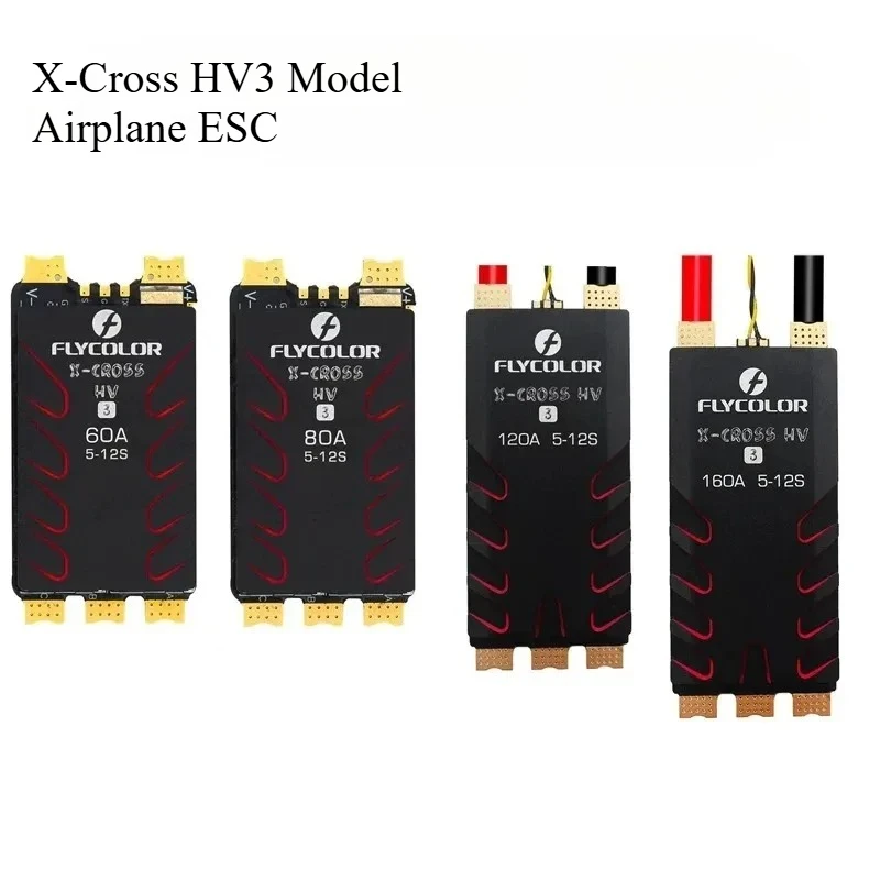 Фото Контроллер скорости FLYCOLOR X-CROSS HV3 60A 80A 120A 160A ESC 5-12S BLHeli-32 Dshot Proshot для мультироторных БПЛА и FPV-дронов для гонок №2