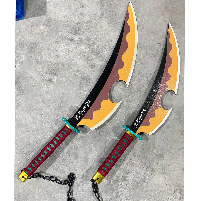 Demon Slayer Sword 82cm Uzui Tengen Nichirin blade Wood Jian Swords Japanese Anime Weapon cosplay Model collectibles katanard