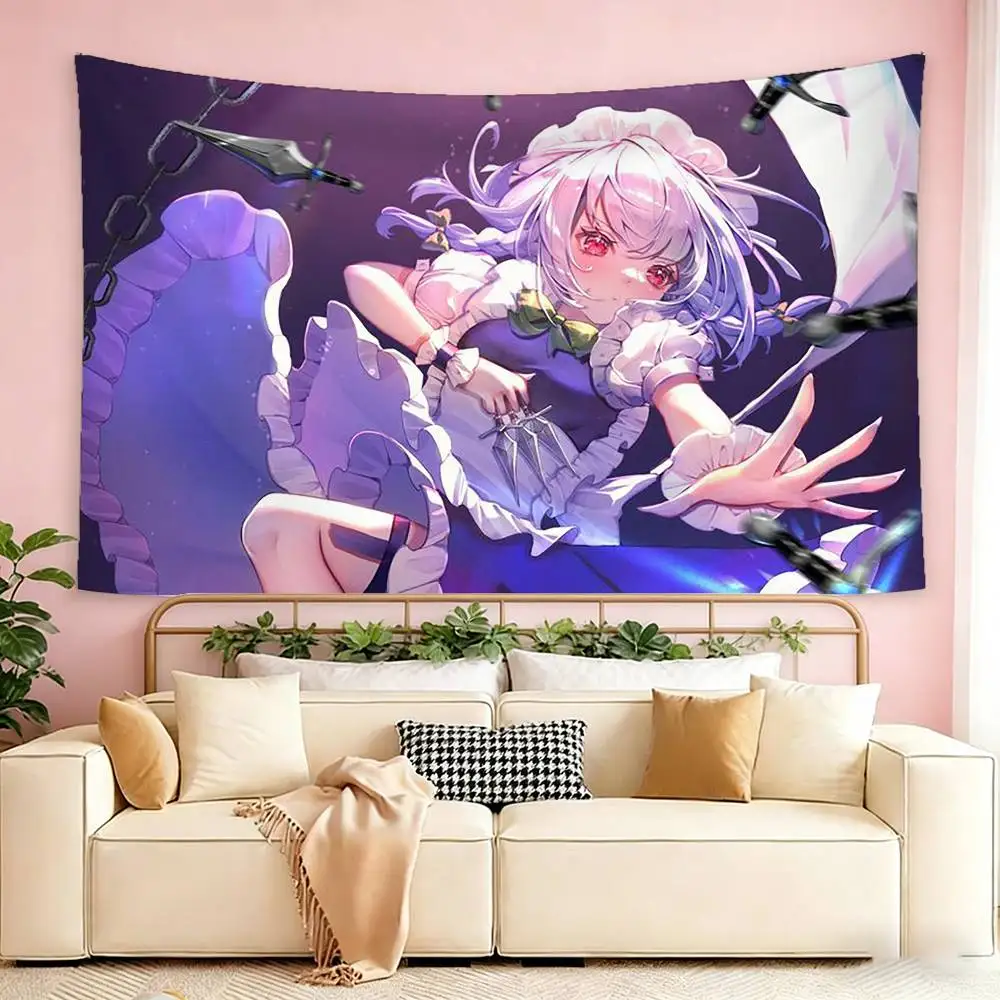 Флаг-гобелен Izayoi Sakuya TOUHOU Project для наружного использования, для гаража, комнаты, декоративный фон-плед (art.: 3920dc4fe59ff) - 3920dc4fe59ff