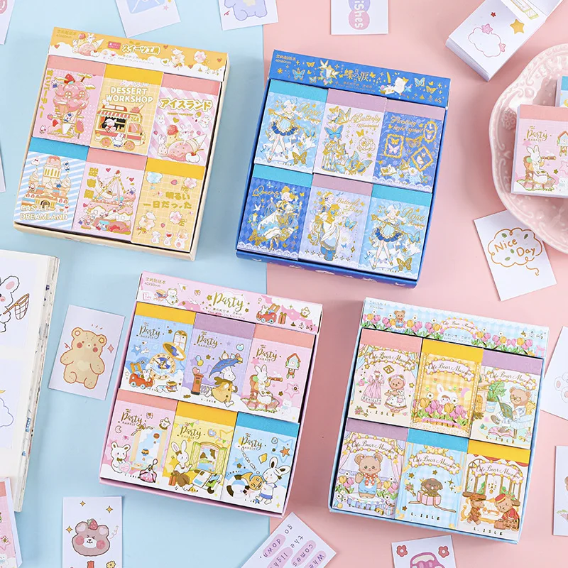 

12Packs Total 600PCS Happy Hours Theme Colorful Mini Paper Stickers Set 4*6cm DIY Scrapbooking Decoration Sticky Sticker Gift