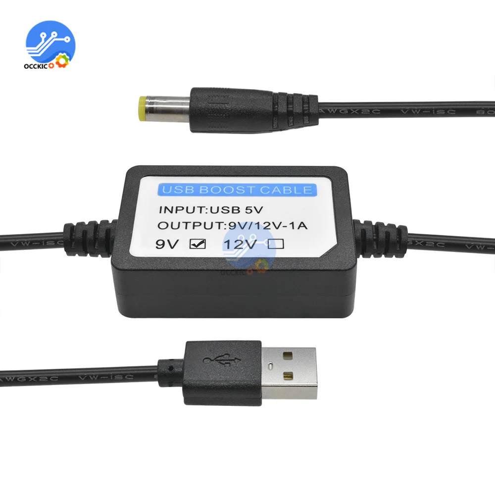 USB-кабель для зарядки и повышения мощности от 5 В до 9 В/12 1 А 2 1x5 мм |