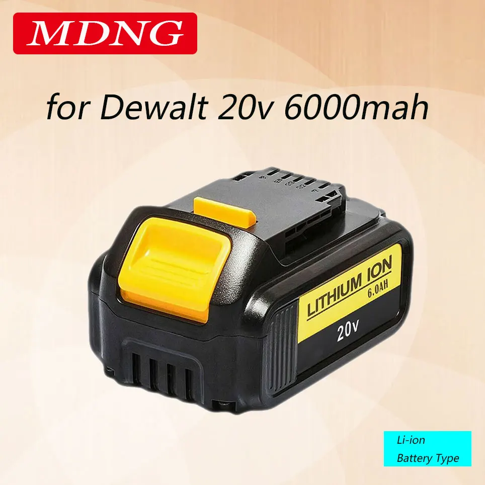 

Original 20V 6.0Ah MAX XR Battery Power Tool Replacement for DeWalt DCB184 DCB181 DCB182 DCB200 20V 8A 20Volt Dewalt 20v