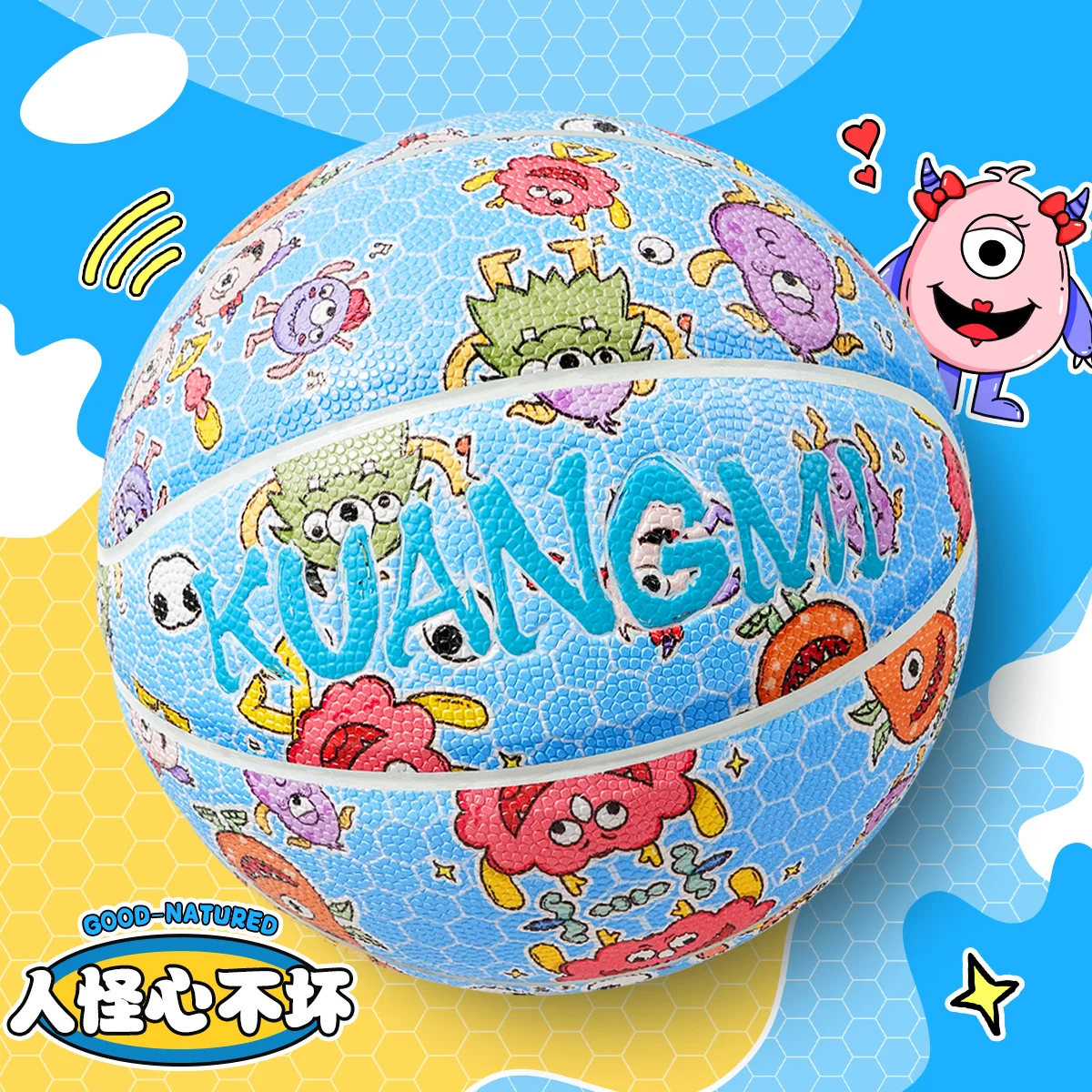 

Баскетбольный мяч Kuangmi для маленьких монстров, размер 5, высококачественный нескользящий мяч из искусственной кожи, мячи для тренировок, под...