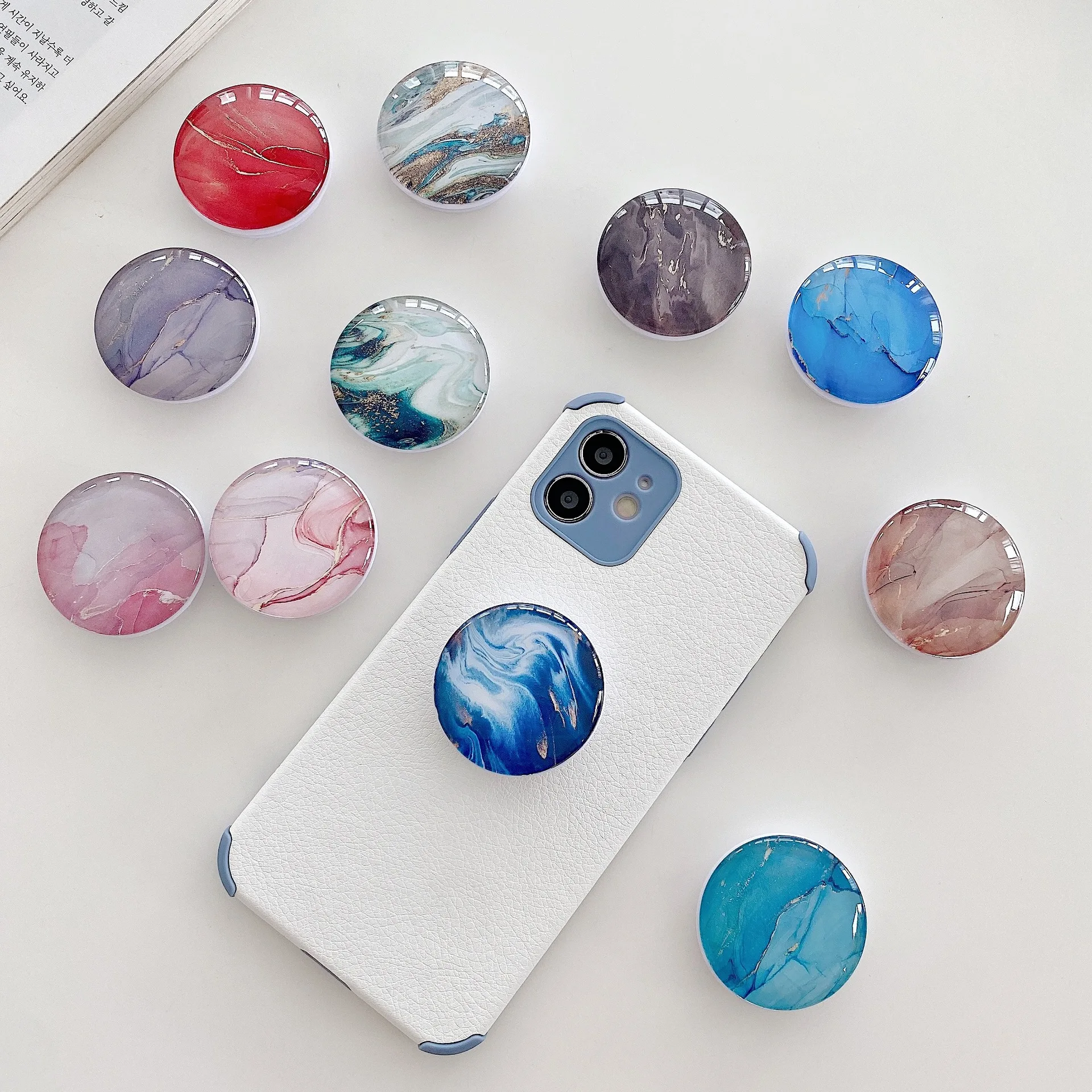 

Creative Marble Phone Ring Holder Popular Grip Holders Socket Stand For Cellphone Finger Back Cover Bracket Mobile Accessories