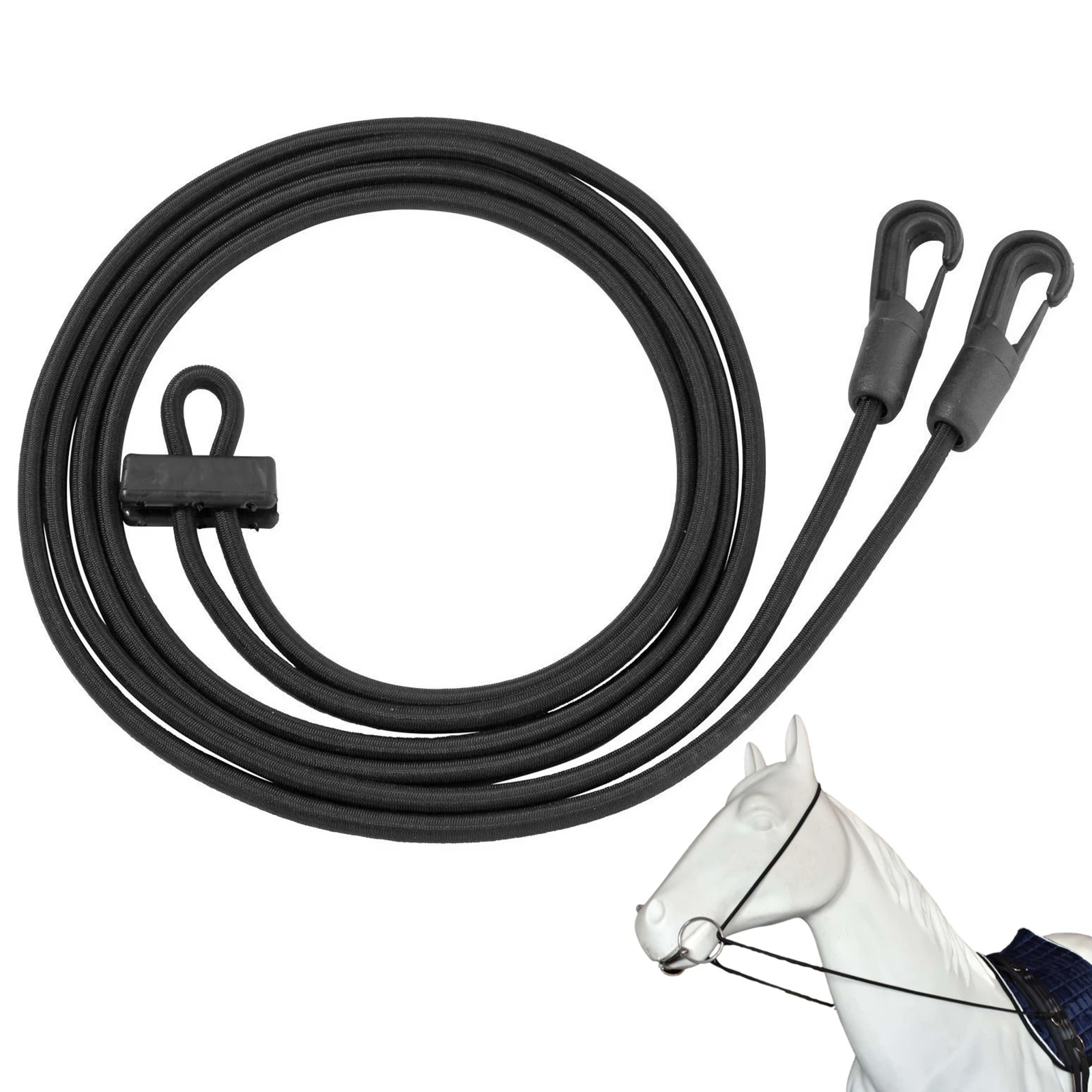 

Rope Horse Reins 9.8ft Adjustable Durable Effective Elastic Latex Neck Stretcher Training Rope Headcollar Brand New