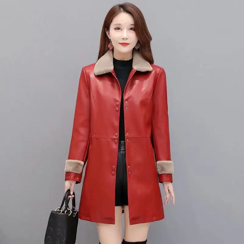 Thicken Coats Winter Leather Jacket Long Jacket Women Leather Jacket Women Winter Jacket Women 2022 Leather Jacket Heavy Jackets