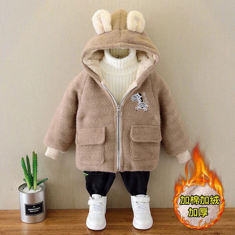 Пальто для мальчиков куртка хлопковая верхняя одежда ветровка 2023 утепленная