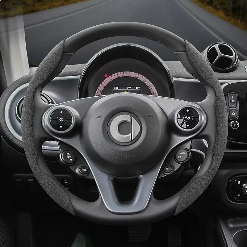 Фото Подходит для умного чехла на руль из замши, совместим с Fortwo 451 450 Tronsmart T7 453 Gauge Gbd2 1 3 Forfour Roadster №3